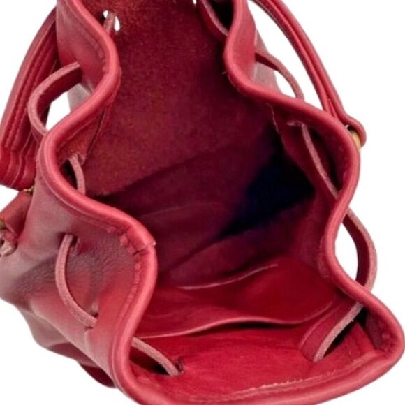 M COACH Vintage Red Glove Tanned Leather Large Sling Backpack Knapsack 9992 COA - Picture 8 of 15